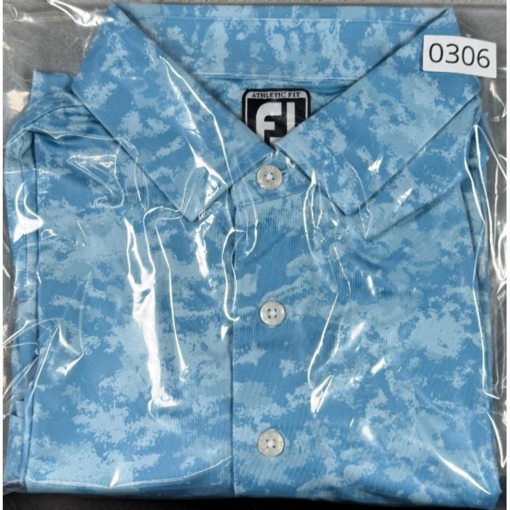 FootJoy Athletic Fit Golf Polo Shirt Mens M Blue Digital Camo Stretch 29095 - Picture 10 of 10